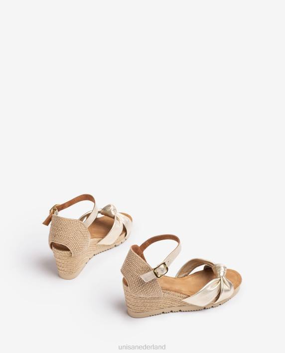 Unisa 02B0782 superlichte d'orsay espadrille met enkelbandje vrouwen goud