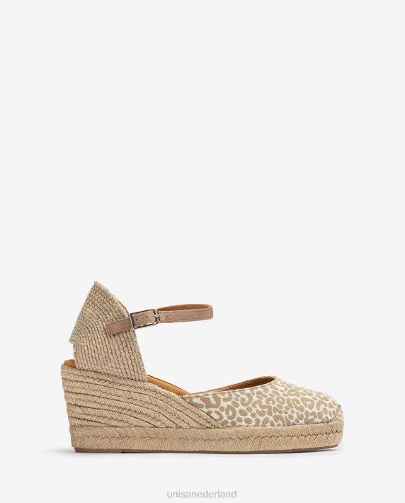 Unisa 02B0786 espadrille vamp-hak in stof vrouwen bevallig
