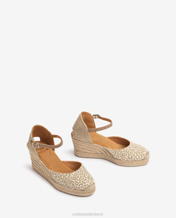 Unisa 02B0786 espadrille vamp-hak in stof vrouwen bevallig