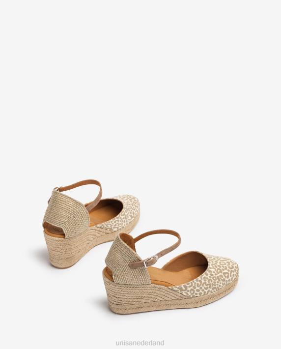 Unisa 02B0786 espadrille vamp-hak in stof vrouwen bevallig