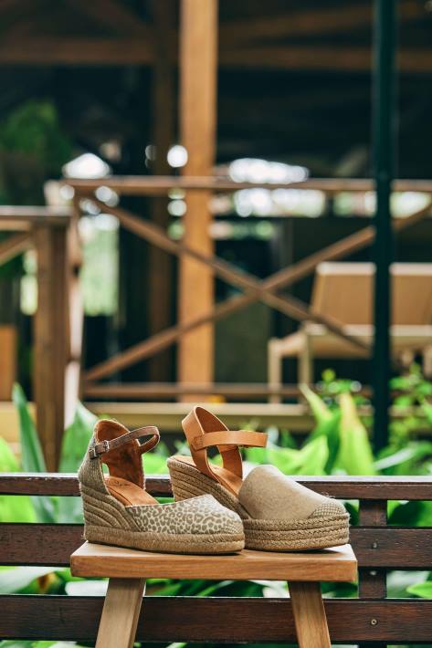 Unisa 02B0786 espadrille vamp-hak in stof vrouwen bevallig