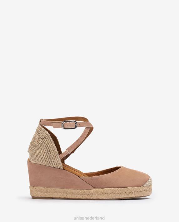 Unisa 02B0787 espadrille vamp-hak in suède vrouwen roze