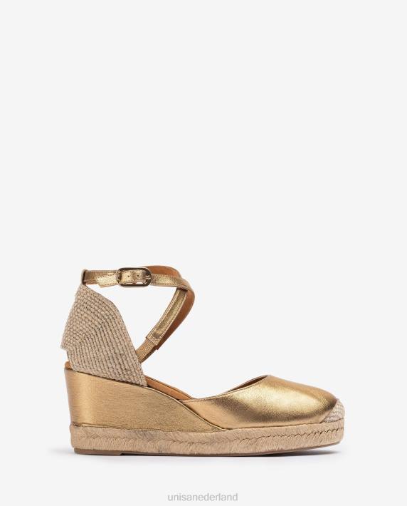 Unisa 02B0788 espadrille vamp-hak met metallic finish vrouwen bevallig