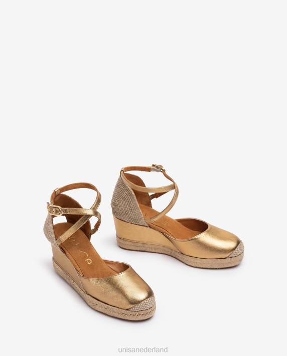 Unisa 02B0788 espadrille vamp-hak met metallic finish vrouwen bevallig