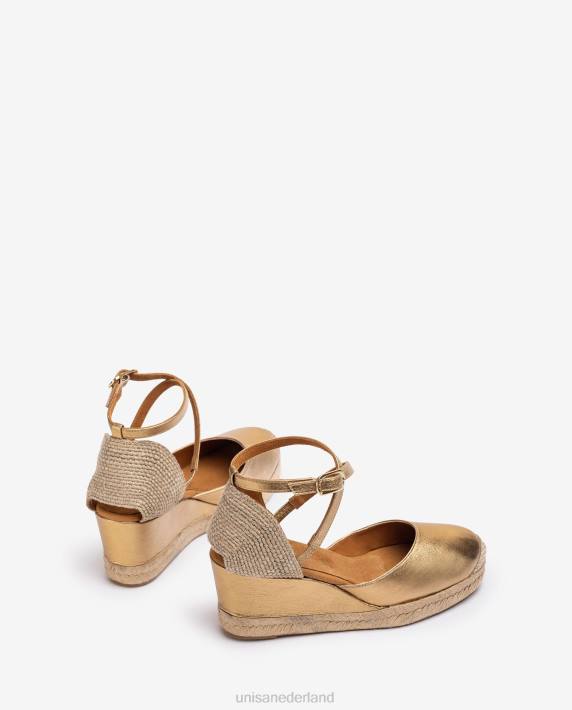 Unisa 02B0788 espadrille vamp-hak met metallic finish vrouwen bevallig