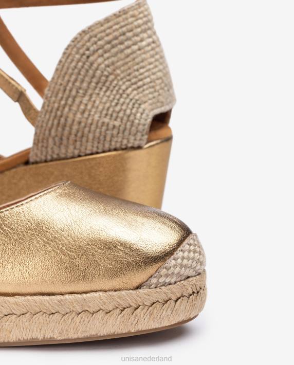 Unisa 02B0788 espadrille vamp-hak met metallic finish vrouwen bevallig