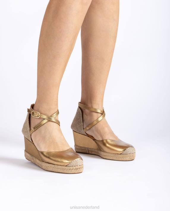 Unisa 02B0788 espadrille vamp-hak met metallic finish vrouwen bevallig