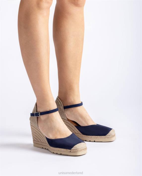 Unisa 02B0790 suède espadrille met rubberen zool vrouwen blauw