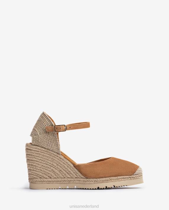 Unisa 02B0791 suède espadrille met rubberen zool vrouwen bruin