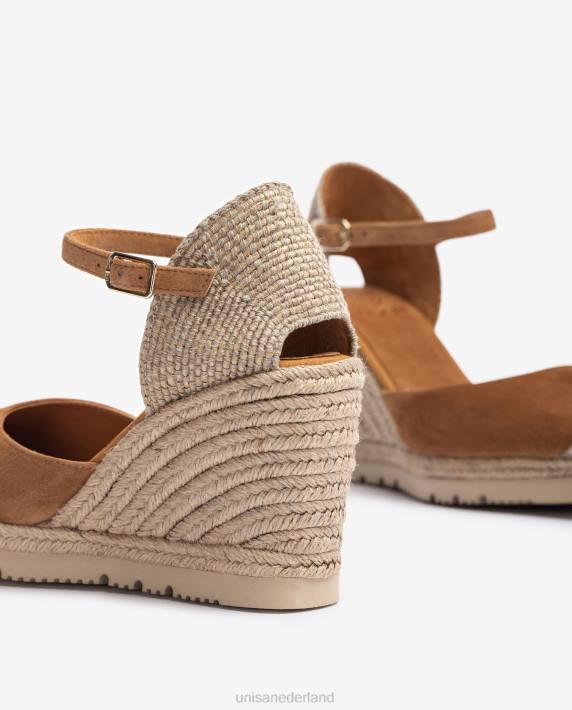 Unisa 02B0791 suède espadrille met rubberen zool vrouwen bruin