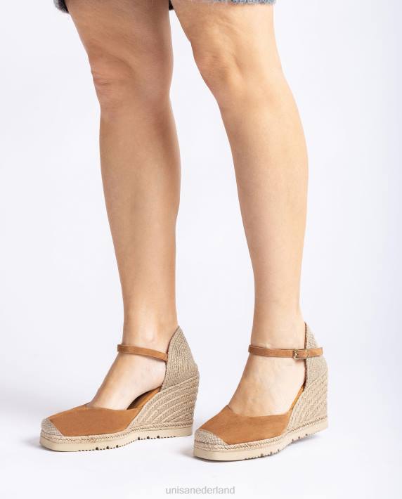 Unisa 02B0791 suède espadrille met rubberen zool vrouwen bruin