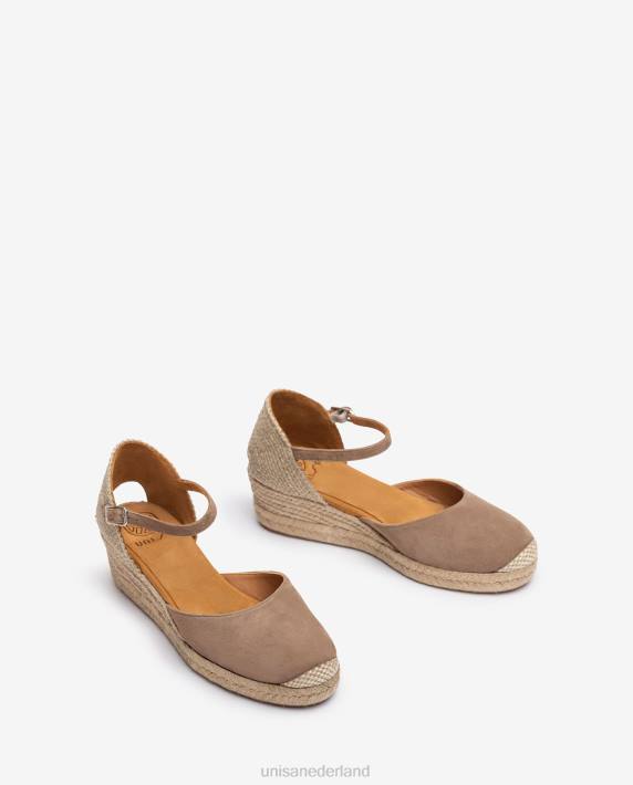 Unisa 02B0792 Espadrille met vamphak van suède vrouwen bruin