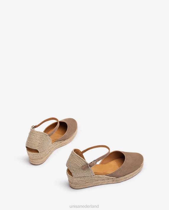 Unisa 02B0792 Espadrille met vamphak van suède vrouwen bruin