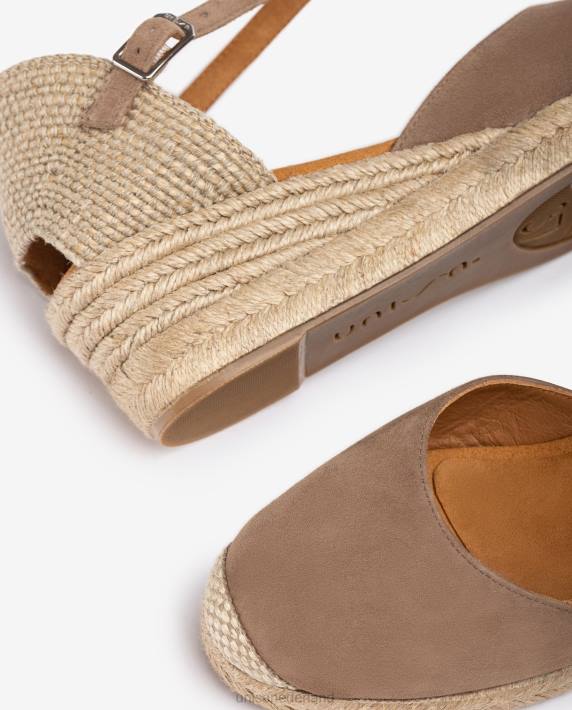 Unisa 02B0792 Espadrille met vamphak van suède vrouwen bruin