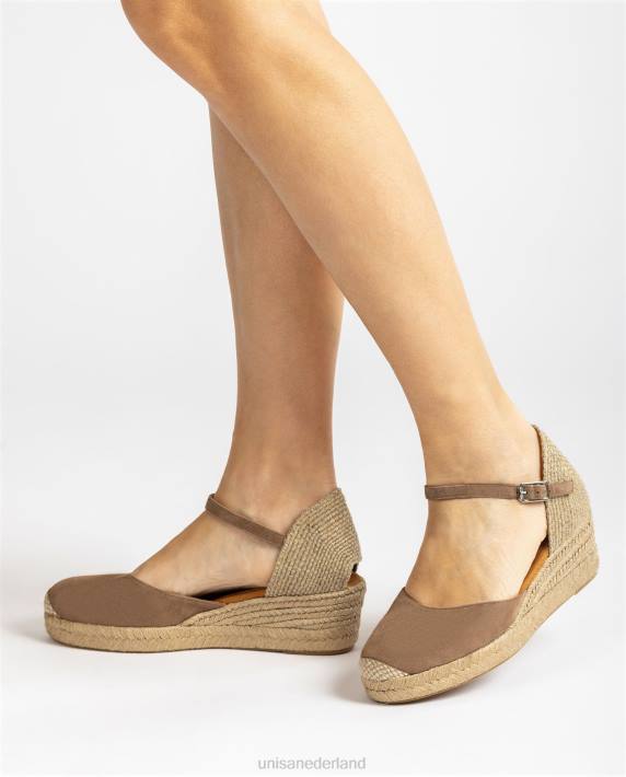 Unisa 02B0792 Espadrille met vamphak van suède vrouwen bruin