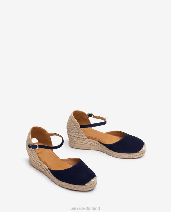 Unisa 02B0793 Espadrille met vamphak van suède vrouwen blauw