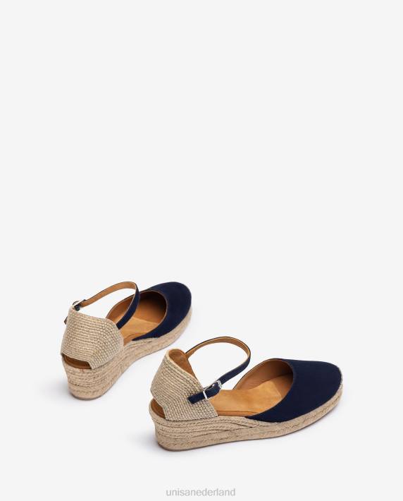 Unisa 02B0793 Espadrille met vamphak van suède vrouwen blauw