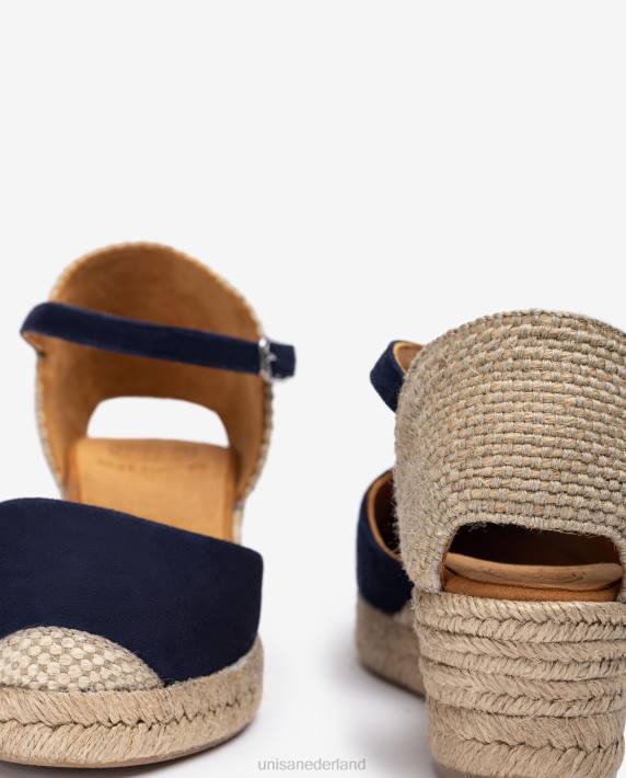 Unisa 02B0793 Espadrille met vamphak van suède vrouwen blauw