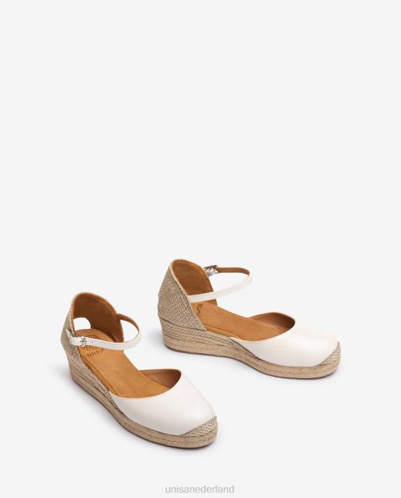 Unisa 02B0796 Espadrille met vamphak van leer vrouwen wit