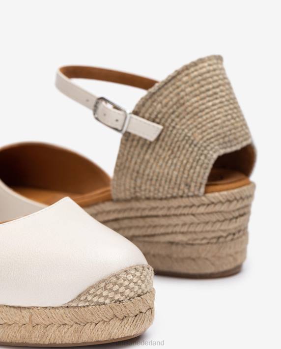 Unisa 02B0796 Espadrille met vamphak van leer vrouwen wit