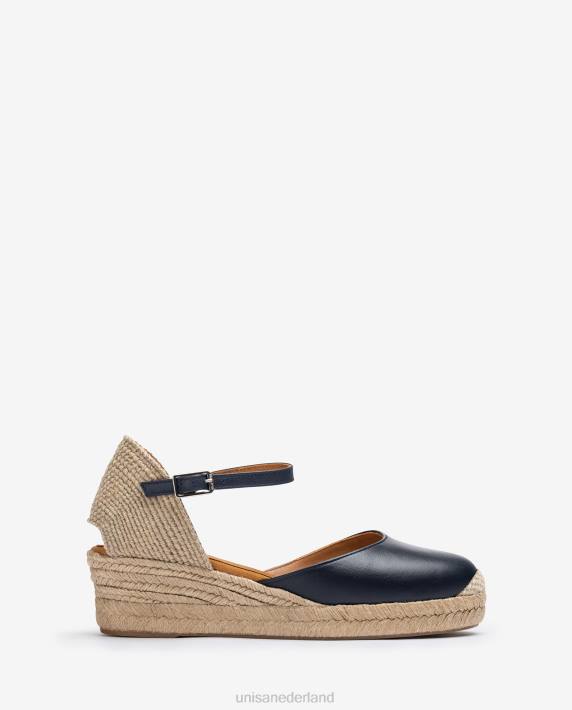Unisa 02B0797 Espadrille met vamphak van leer vrouwen blauw