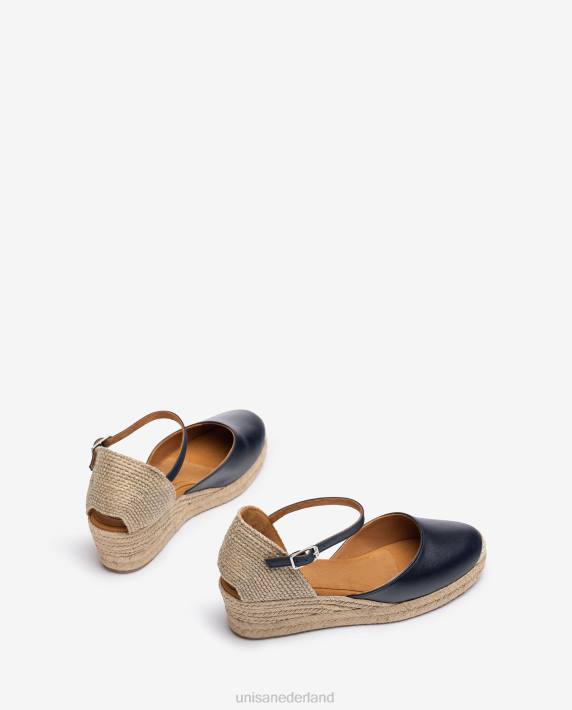 Unisa 02B0797 Espadrille met vamphak van leer vrouwen blauw