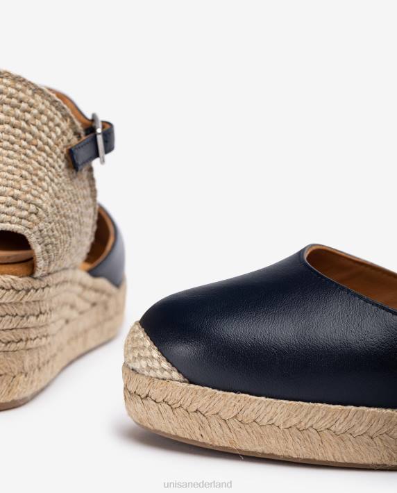 Unisa 02B0797 Espadrille met vamphak van leer vrouwen blauw