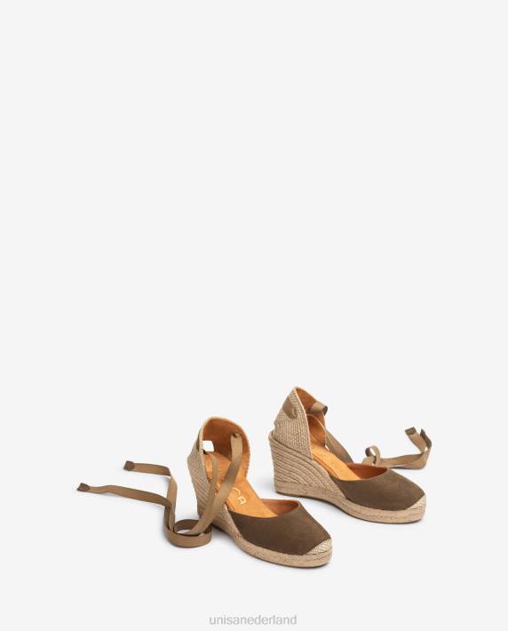 Unisa 02B0798 suède espadrilles kinderen groente