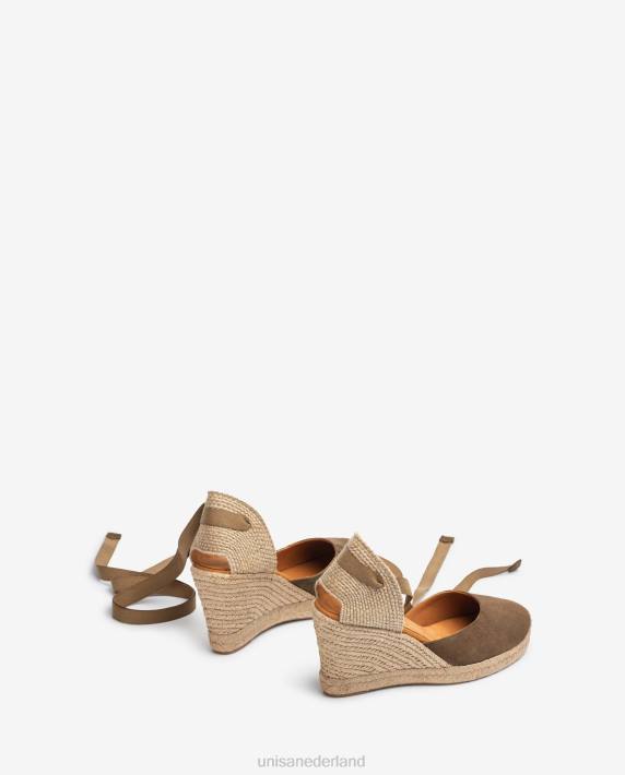 Unisa 02B0798 suède espadrilles kinderen groente