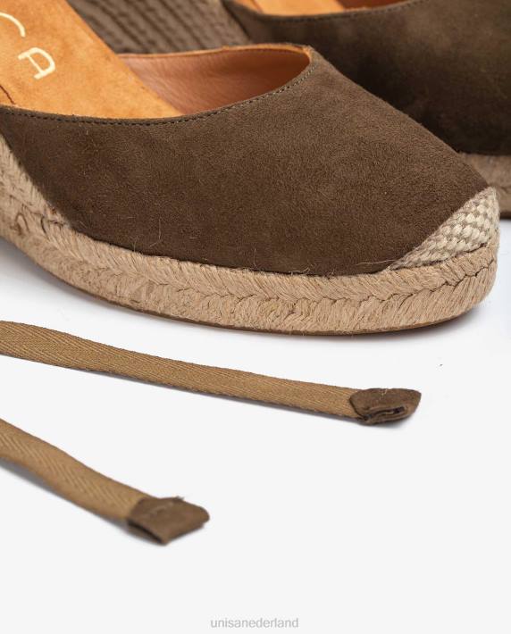 Unisa 02B0798 suède espadrilles kinderen groente