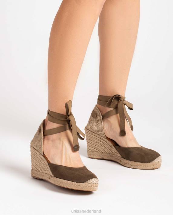 Unisa 02B0798 suède espadrilles kinderen groente