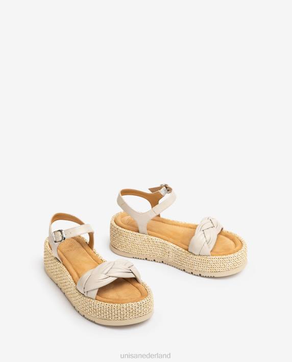 Unisa 02B097 sandaal met een gewatteerde vlecht aan de voorkant vrouwen mode