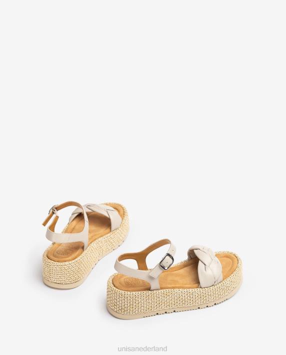Unisa 02B097 sandaal met een gewatteerde vlecht aan de voorkant vrouwen mode