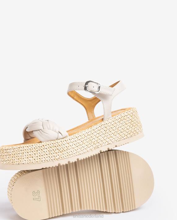 Unisa 02B097 sandaal met een gewatteerde vlecht aan de voorkant vrouwen mode