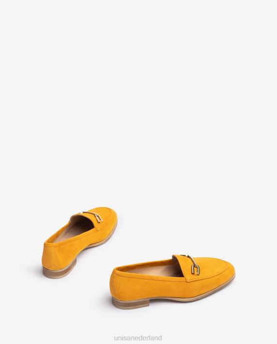 Unisa 02B01276 suède instapper vrouwen geel