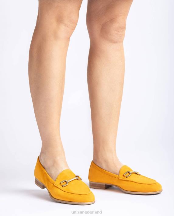 Unisa 02B01276 suède instapper vrouwen geel