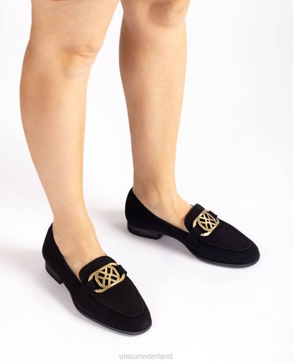 Unisa 02B01281 loafers met bies vrouwen zwart