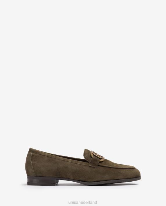 Unisa 02B01283 loafers met bies vrouwen groente