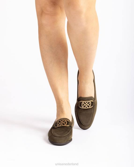 Unisa 02B01283 loafers met bies vrouwen groente