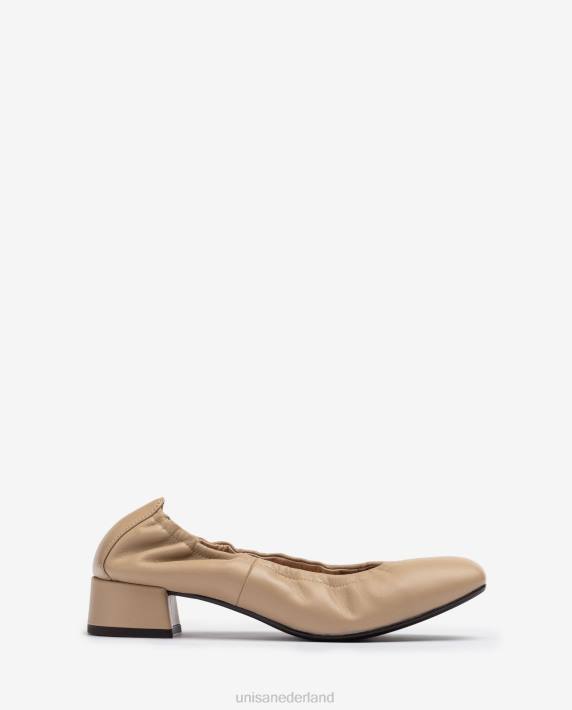 Unisa 02B01296 schoen met gebobbelde rand vrouwen beige