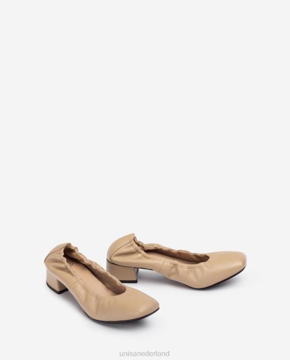 Unisa 02B01296 schoen met gebobbelde rand vrouwen beige