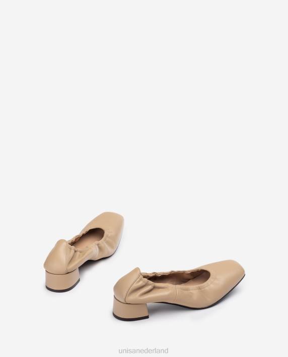 Unisa 02B01296 schoen met gebobbelde rand vrouwen beige