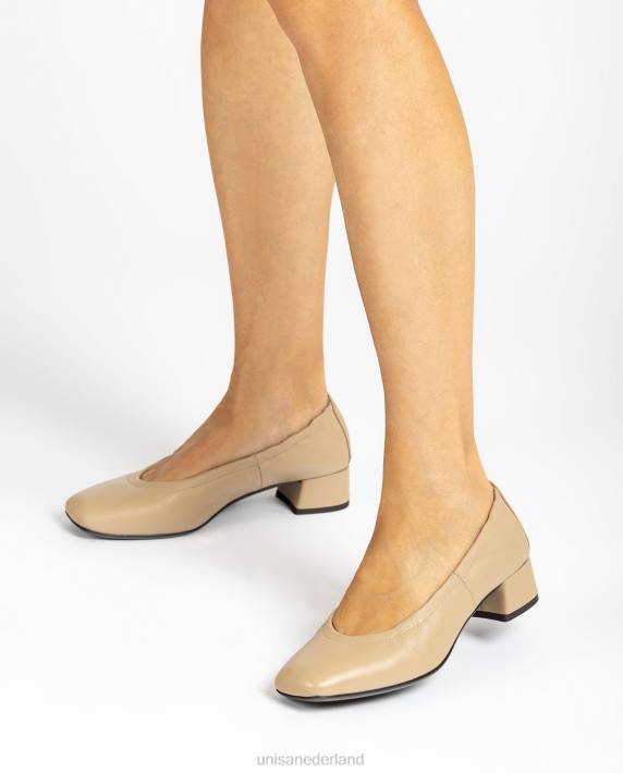 Unisa 02B01296 schoen met gebobbelde rand vrouwen beige