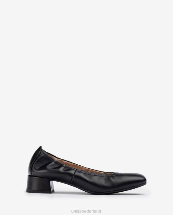 Unisa 02B01297 schoen met gebobbelde rand vrouwen zwart