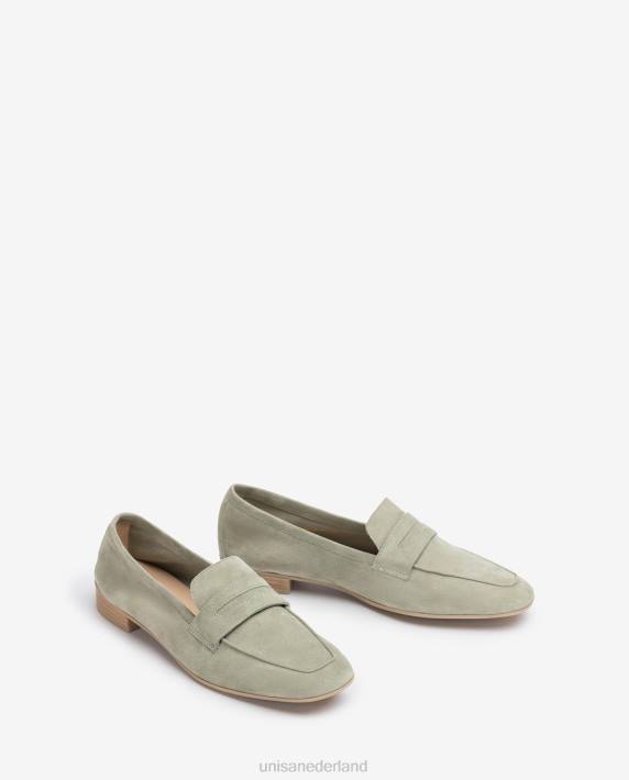 Unisa 02B0597 suède instappers vrouwen groente