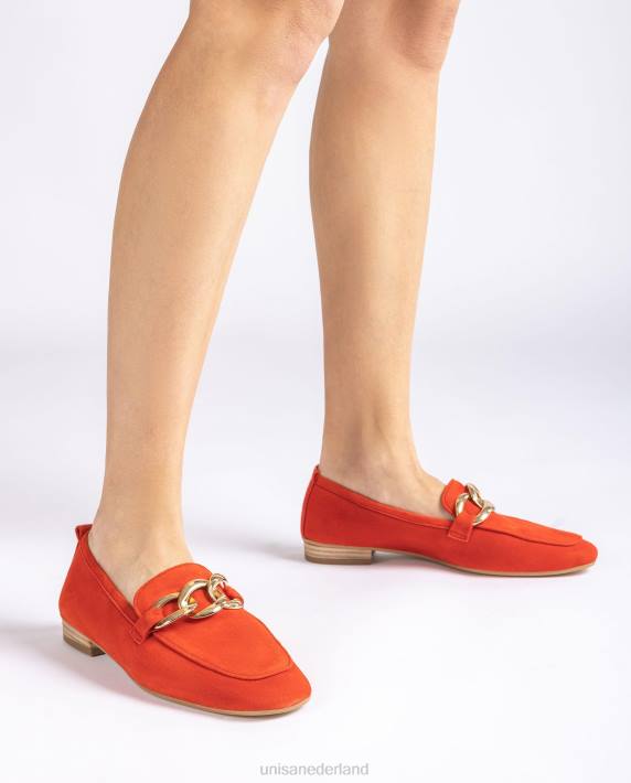 Unisa 02B0607 loafer met een ketting vrouwen rood