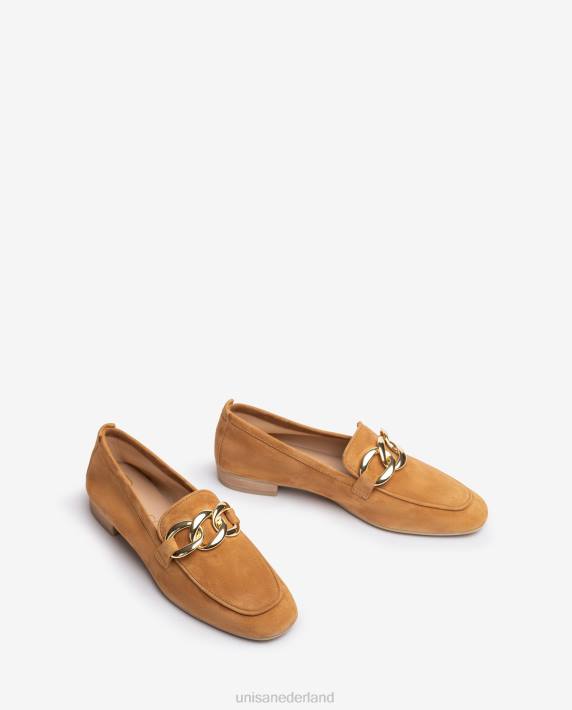 Unisa 02B0608 loafer met een ketting vrouwen bruin