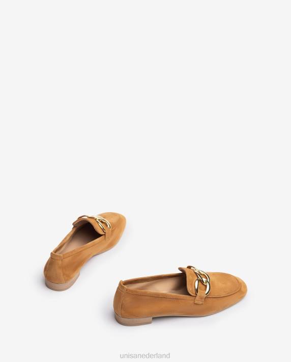 Unisa 02B0608 loafer met een ketting vrouwen bruin