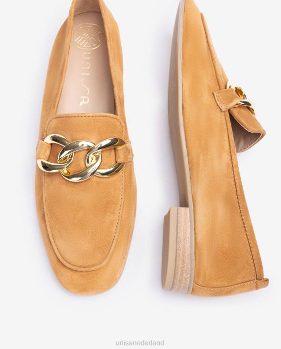 Unisa 02B0608 loafer met een ketting vrouwen bruin