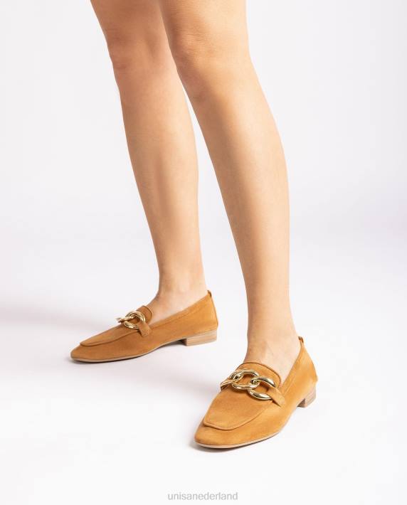 Unisa 02B0608 loafer met een ketting vrouwen bruin